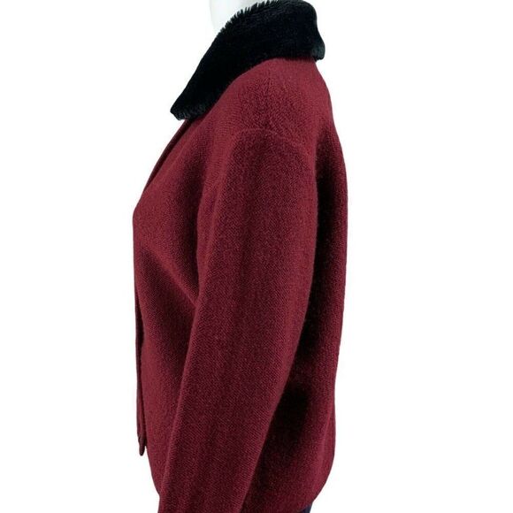 Vintage 60s Lord & Taylor Wool Jacket Burgundy Size M - Picture 5 of 9